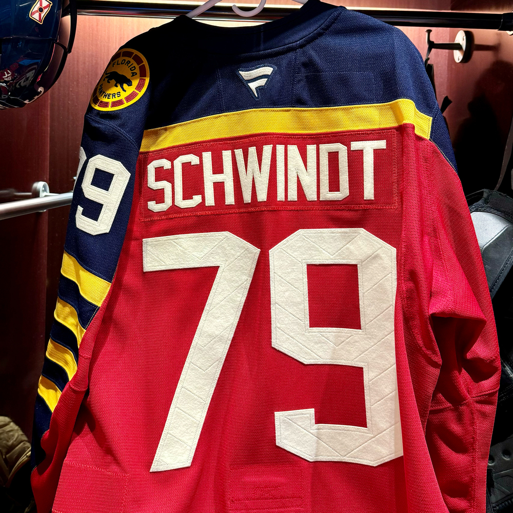 Cole Schwindt Florida Panthers #79 2026 NHL Winter Classic Game-Issued Red Jersey - Size 56