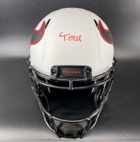 NFL - Texans Tank Dell signed Authentic Lunar Eclipse Speed Helmet
