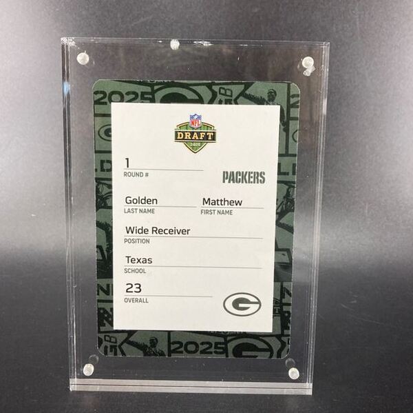 NFL - Packers Matthew Golden Special Edition 2025 Draft Card 1 of 2