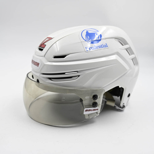 Image of Glass, Cody - Game-Worn White, CCM Helmet w/ Bauer Shield - 2025-26 NHL Season
