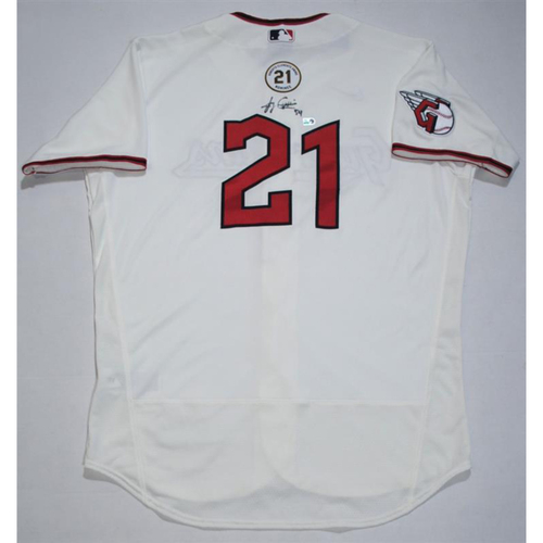 Photo of 2026 Roberto Clemente Day Auction - Autographed Jersey: 2026 Roberto Clemente Nominee Joey Cantillo (CLE)