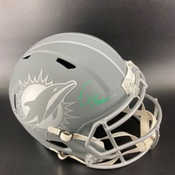 NFL - Dolphins Quinn Ewers Signed Slate Replica Speed Helmet