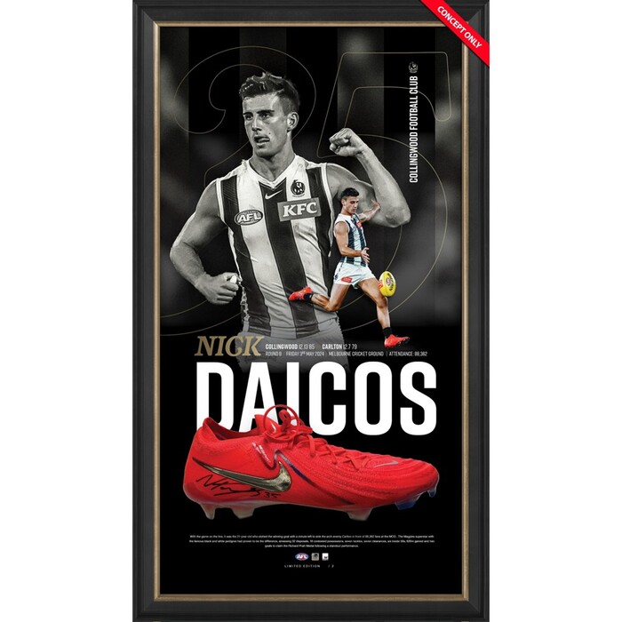 Photo of Nick Daicos Collingwood Framed Boot Display