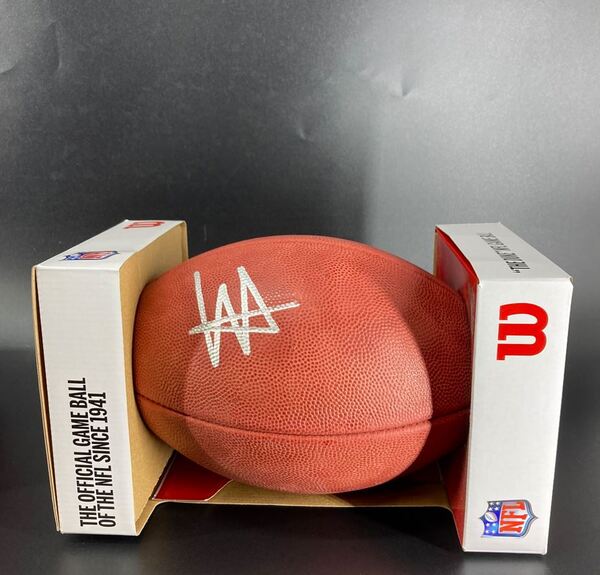 NFL - Texans Will Anderson signed authentic football - with Texans logo