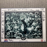 NFL - Jets Multi Sign Super Bowl III Collage Poster (24x18) Signed By Ov...