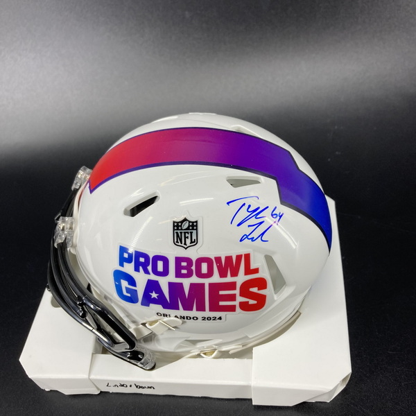 NFL - Ravens Tyler Linderbaum Signed Pro Bowl Games Mini Helmet