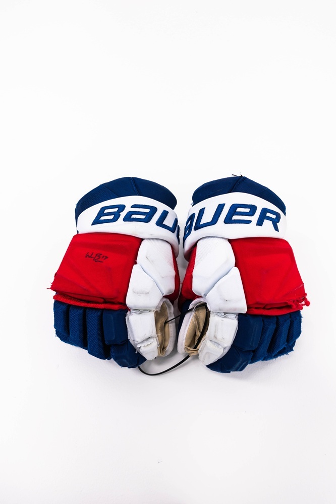 Signed and Game-Used Bauer Gloves by #17 Will Borgen