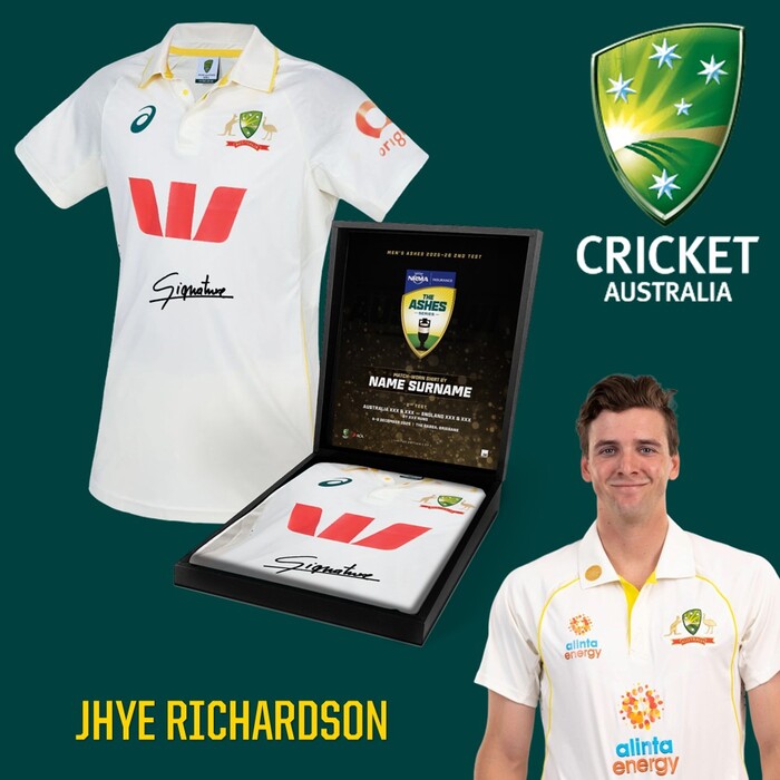 Photo of Jhye Richardson Australia v England Ashes 4th Test Signed Match-Worn Shirt