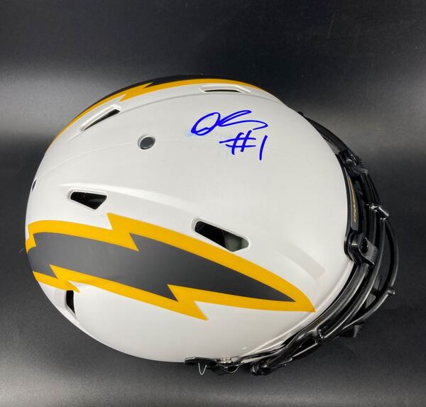 NFL - Chargers Quentin Johnston signed authentic lunar eclipse helmet