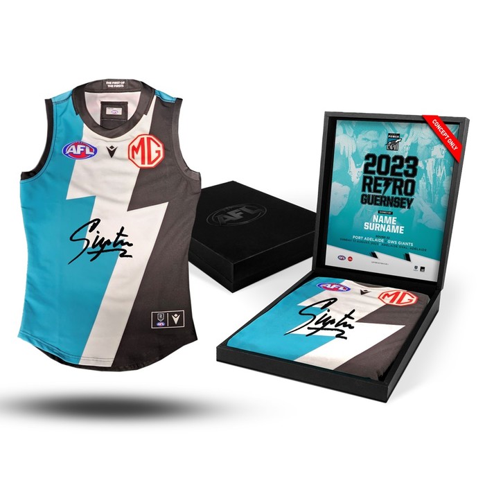 Ollie Wines Port Adelaide Football Club Signed Player Retro Guernsey  