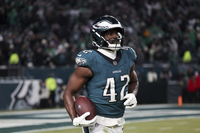 Red Cross - Eagles Oren Burks Signed Game Worn Jersey 1.19.25 Divisional...