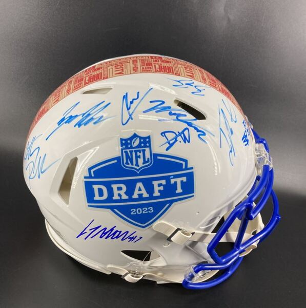 NFL - Multi Signed Authentic 2023 NFL Draft Speed Helmet Signed by 17 pl...