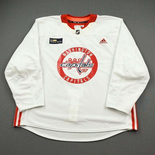 Image of Spinner, Steven<br>White Practice Jersey w/ MedStar Health Patch - CLEARANCE<br>Washington Capitals<br>#68