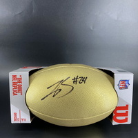 NFL - Panthers Jonathon Brooks Signed Gold Composite Football