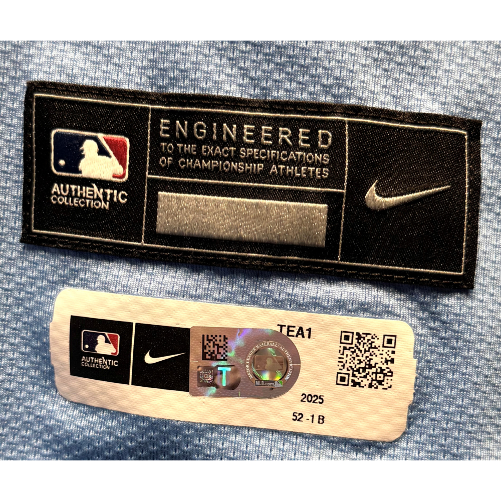 Rowdy Tellez #44 Texas Rangers Game-Used 2025 Light Blue Alternate