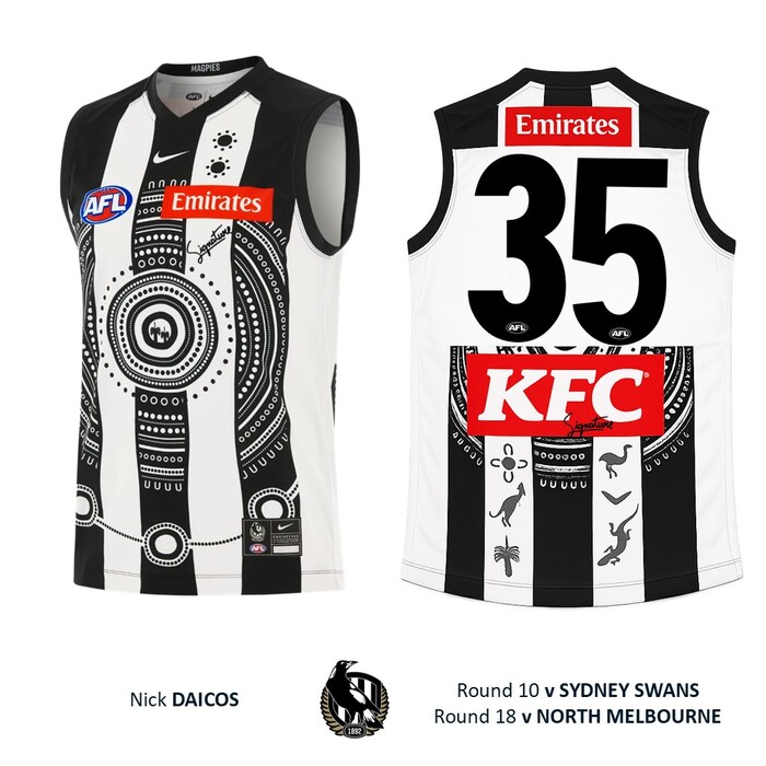 Photo of Nick Daicos #35 Collingwood 2026 Indigenous Guernsey