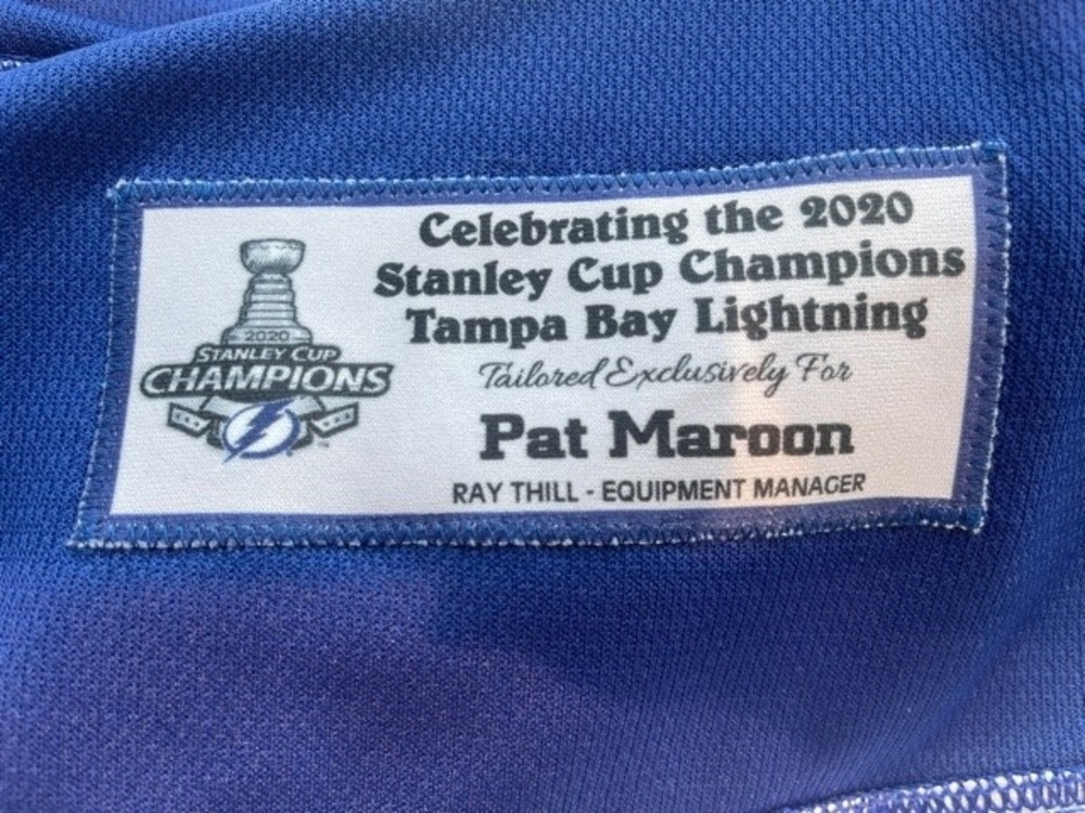 14 Pat Maroon Tampa Bay Lightning 2021 Banner Unveil GameWorn Jersey