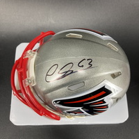Red Cross - Falcons Chris Lindstrom Signed Flash Mini Helmet