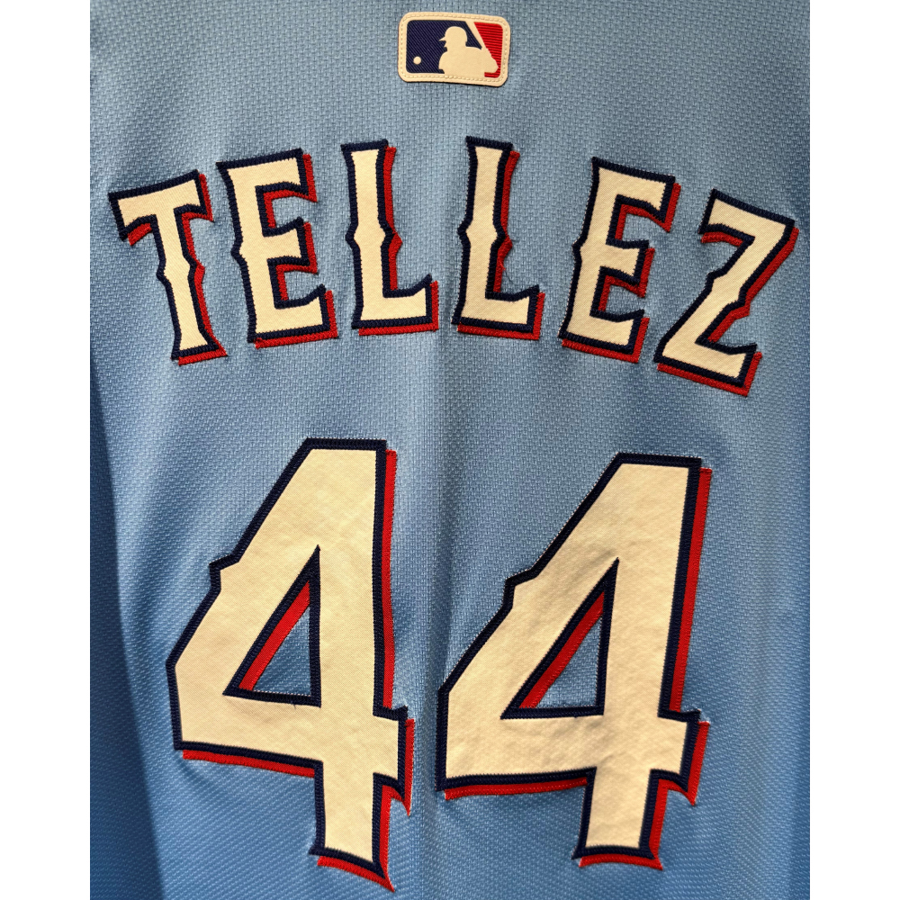 Rowdy Tellez #44 Texas Rangers Game-Used 2025 Light Blue Alternate