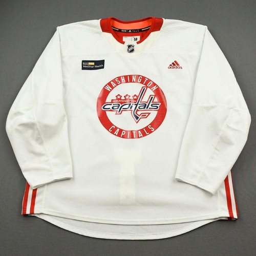 Image of Stephenson, Chandler<br>White Practice Jersey w/ MedStar Health Patch - CLEARANCE<br>Washington Capitals<br>#18