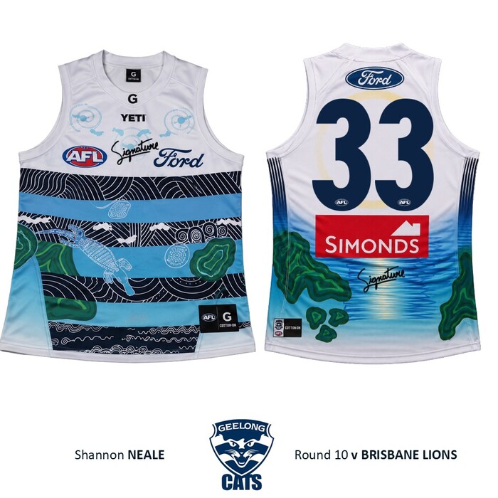 Photo of Shannon Neale #33 Geelong Cats 2026 First Nations Clash Match-Worn Guernsey