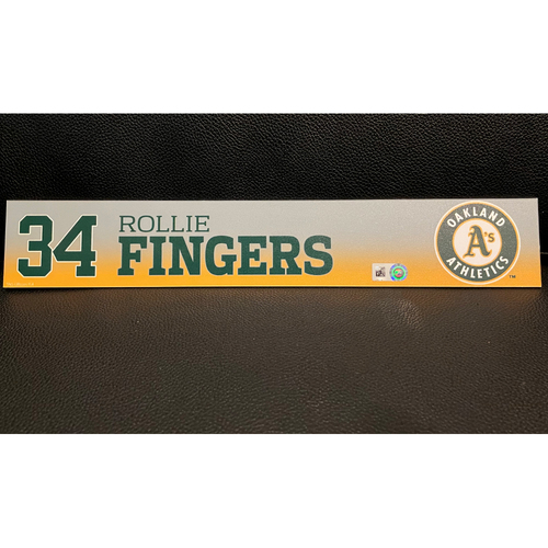 Rollie Fingers Team Issued 2020 Spring Training Locker Nameplate