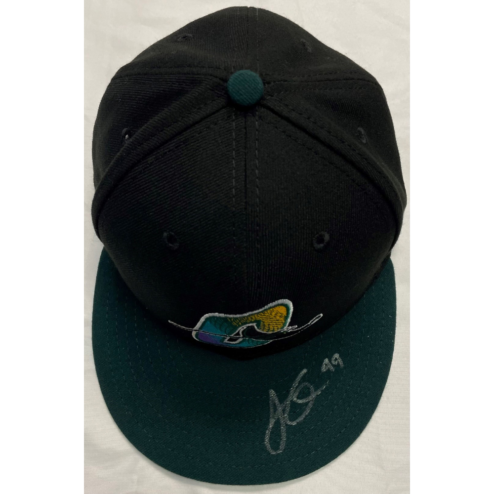 Game Used Autographed Orlando Rays Hat Jordan Qsar 99 February 28