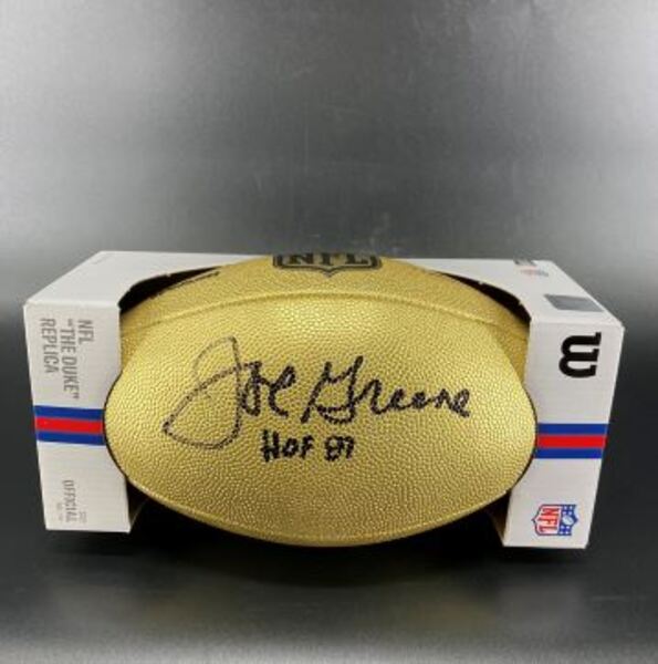 HOF - Steelers Joe Greene Signed Gold Composite Football