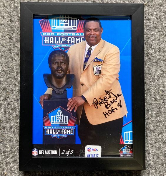 HOF - Oilers Robert Brazile NFL Auction Exclusive Signed 5x7 Photo Indiv...