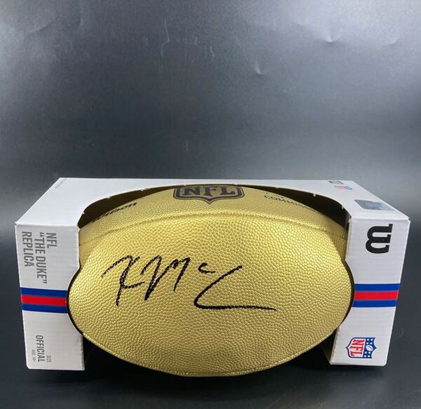 NFL - Eagles Kyle McCord Signed Gold Composite Football