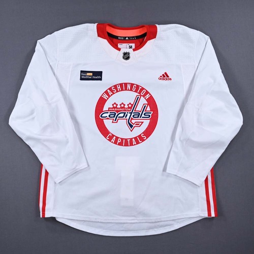Image of Wittchow, Eddie<br>White Practice Jersey w/ MedStar Health Patch - CLEARANCE<br>Washington Capitals<br>#76
