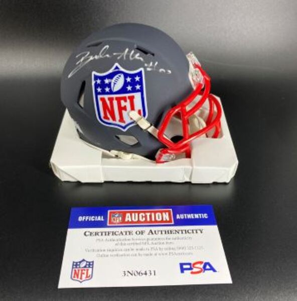 NFL - Jets Braelon Allen Signed Blue NFL Shield Mini Helmet