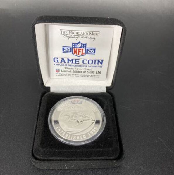 Ravens Silver Plated Flip Coin 