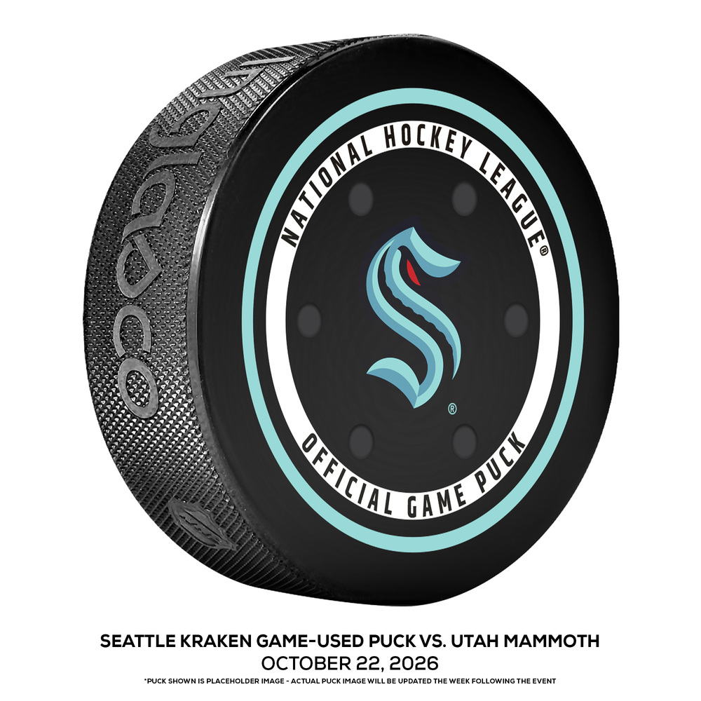 Seattle Kraken Game-Used Puck vs. Utah Mammoth on October 22, 2026