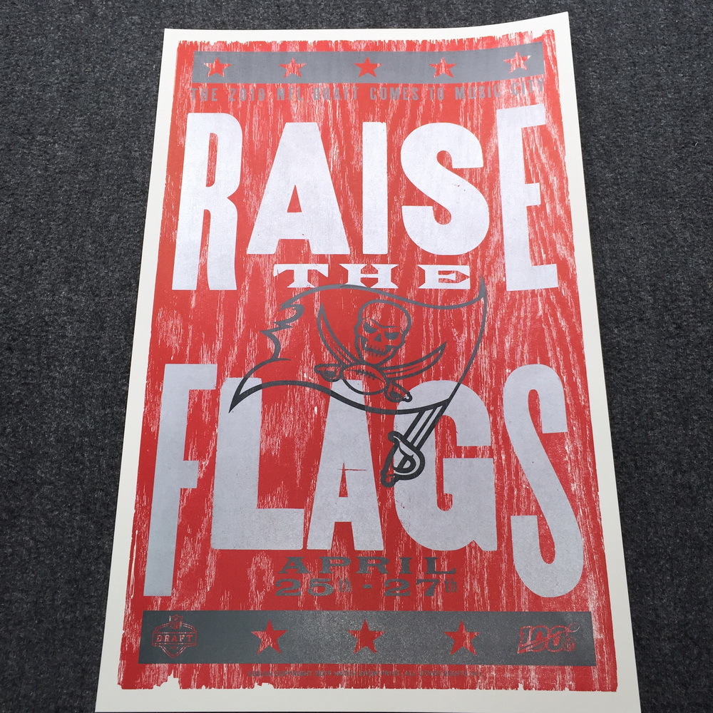 NFL - Buccaneers Limited Edition Original Hatch Show Print 2019 NFL Draft Poster