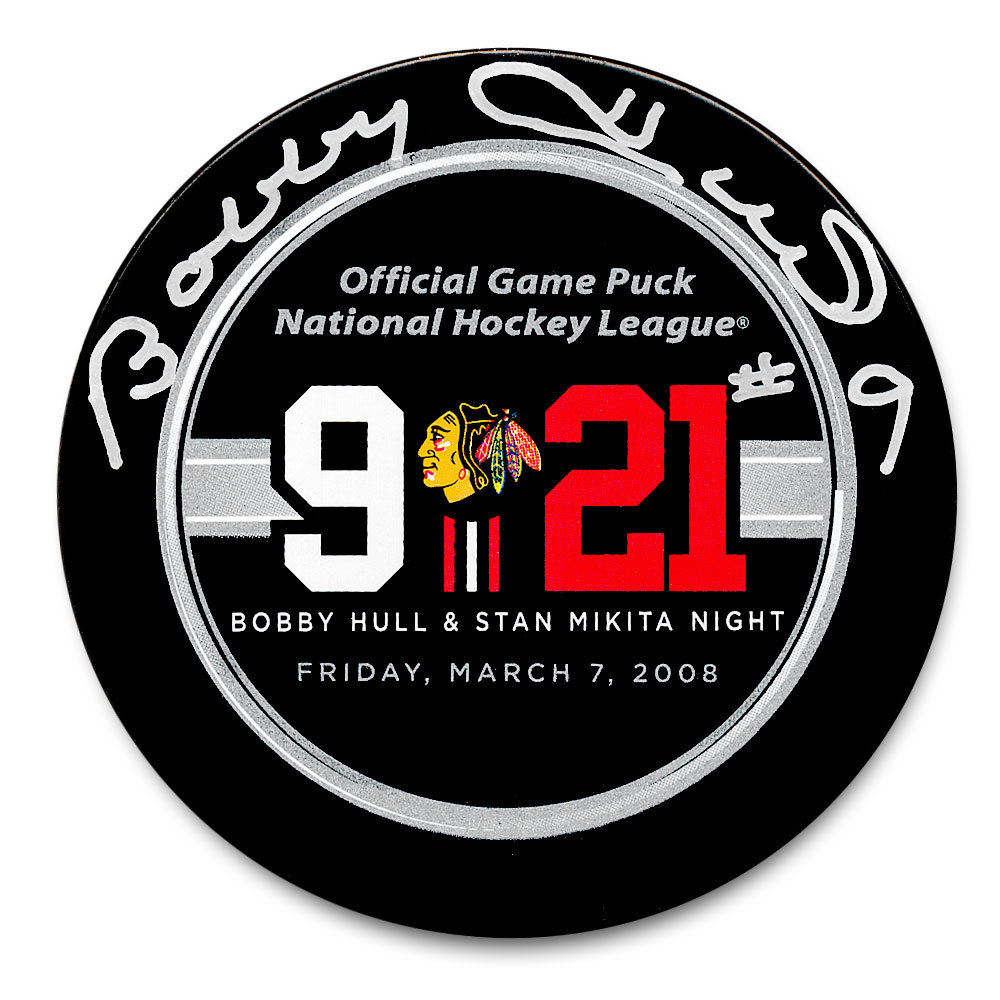 Bobby Hull Chicago Blackhawks Retirement Night Autographed Official Game Puck