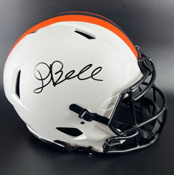 NFL - Browns David Bell signed lunar eclipse helmet