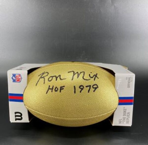 HOF - Chargers Ron Mix Signed Gold Composite Football
