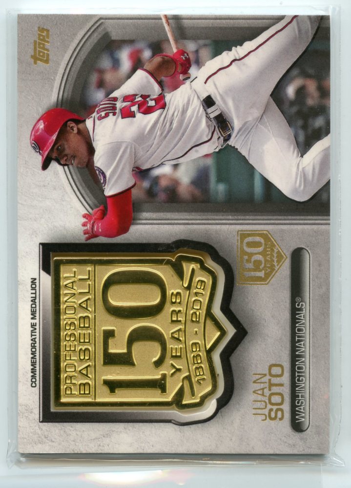 2019 Topps 150th Anniversary Manufactured Medallions 150th Anniversary #AMMJS Juan Soto 100/150