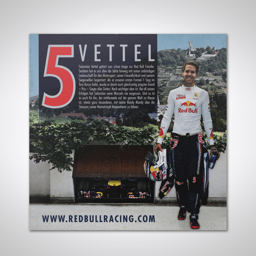 Sebastian Vettel 2010 Signed Red Bull Driver Card F1 Authentics