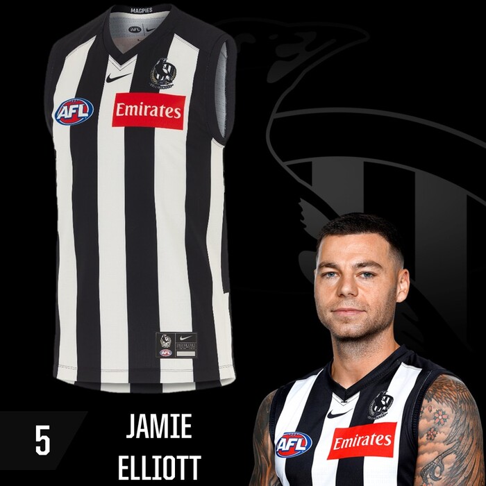 Photo of Jamie Elliott #5 Collingwood 2025 Home Guernsey