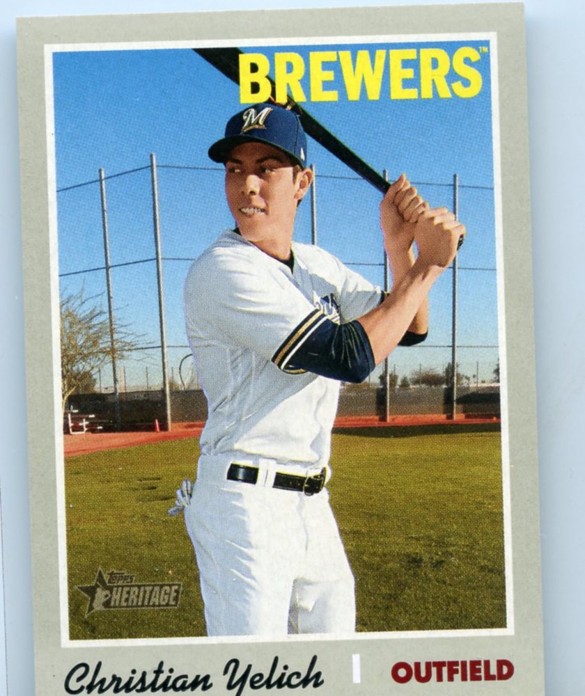 2019 Topps Heritage Mini #410 Christian Yelich 039/100