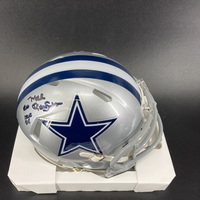 HOF - Cowboys Mel Renfro Signed Mini Helmet with HOF 96 Inscription