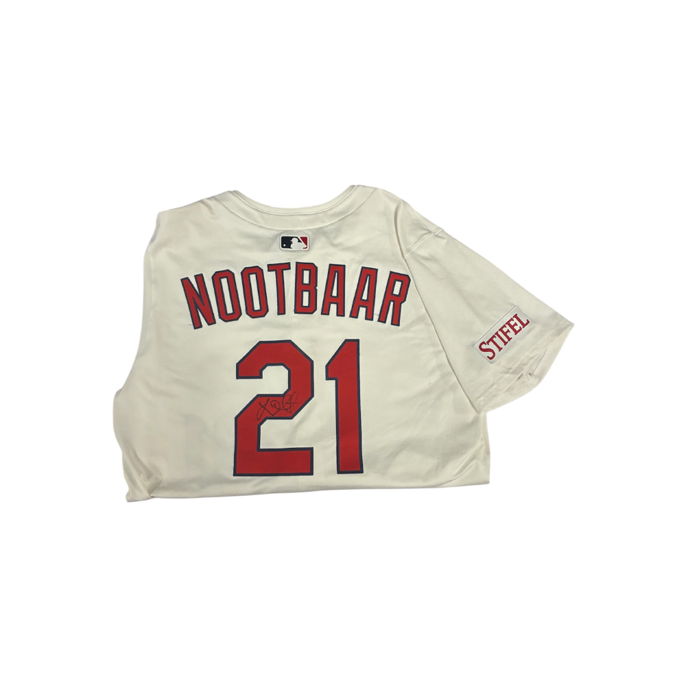 Lars Nootbaar jersey number サインカード WBC Lars Nootbaar Autographed Team Issued Home White Jersey (Size 44