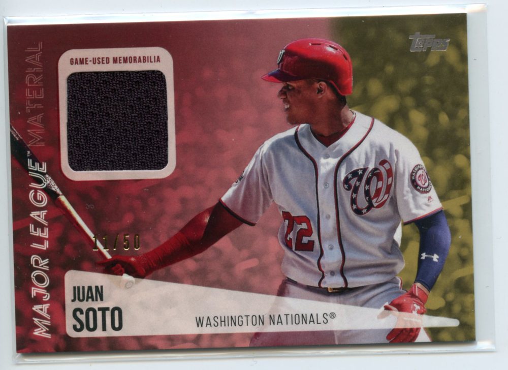 2019 Topps Major League Materials Gold #MLMJTO Juan Soto S2 11/50