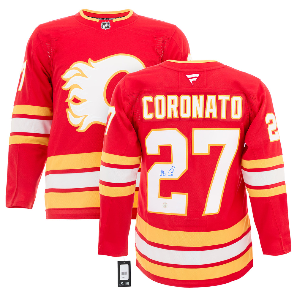 Matt Coronato Autographed Calgary Flames Fanatics Premium Jersey
