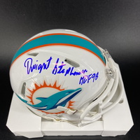 HOF - Dolphins Dwight Stephenson Signed Mini Helmet with HOF 98 Inscription