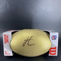 NFL - Jets Jordan Travis Signed Gold Composite Football