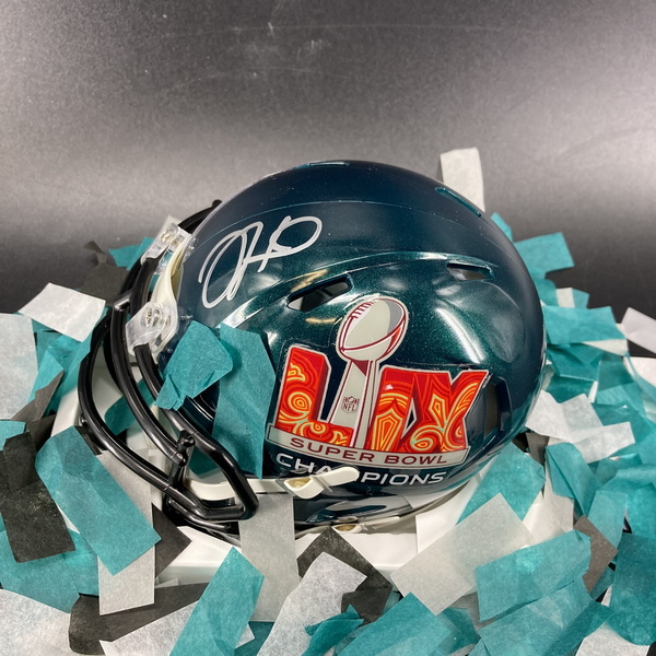 Eagles - Jalen Hurts Signed Commemorative Super Bowl LIX Mini Helmet Wit...