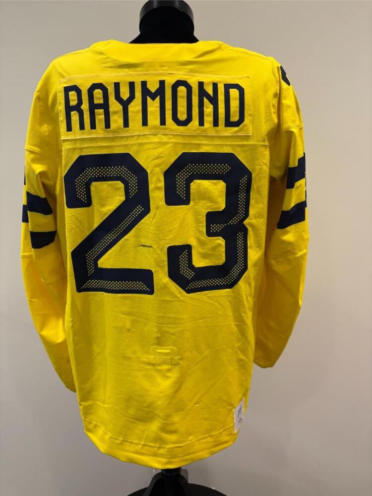 Lucas Raymond Sweden Game-Used Gold Jersey worn v. Finland on February 13, 2026, as a part of the 2026 Milano Cortina Winter Games.